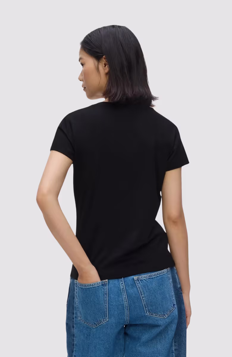 Klj Slim Tee Flocked Floral