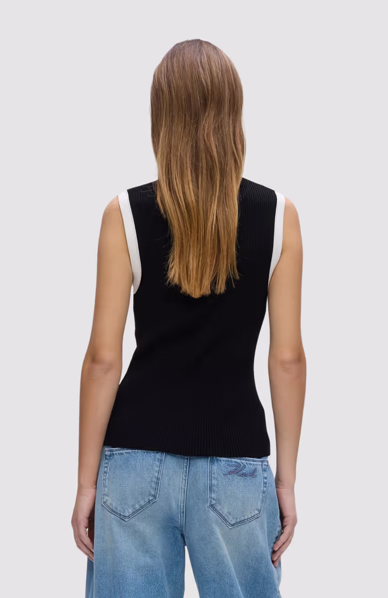 Contrast Knit Tank Top