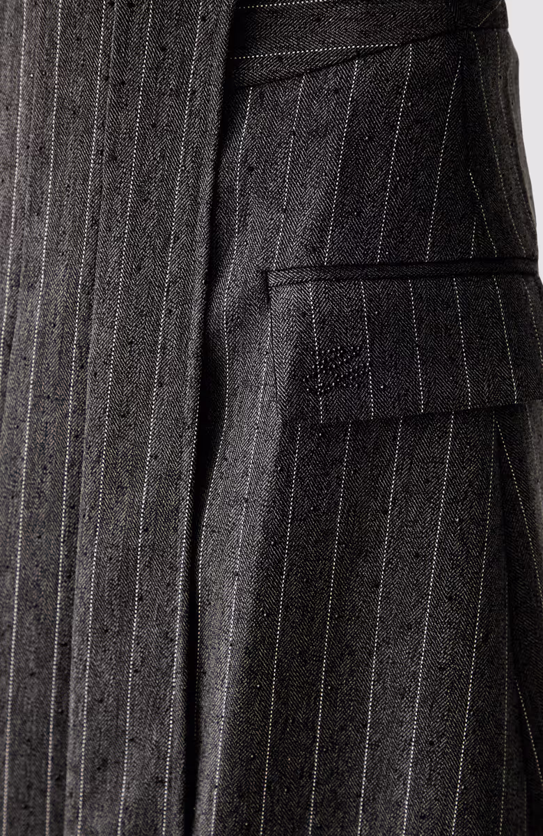 Pinstripe Pleat Detail  Skirt