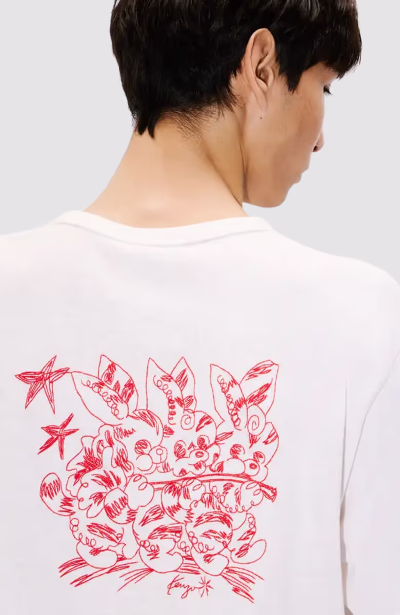 Kenzo Cartoon Outlined T-Shirt