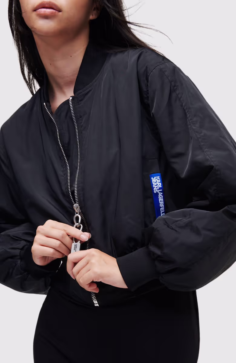 KLJ Cropped Bomber Jacket