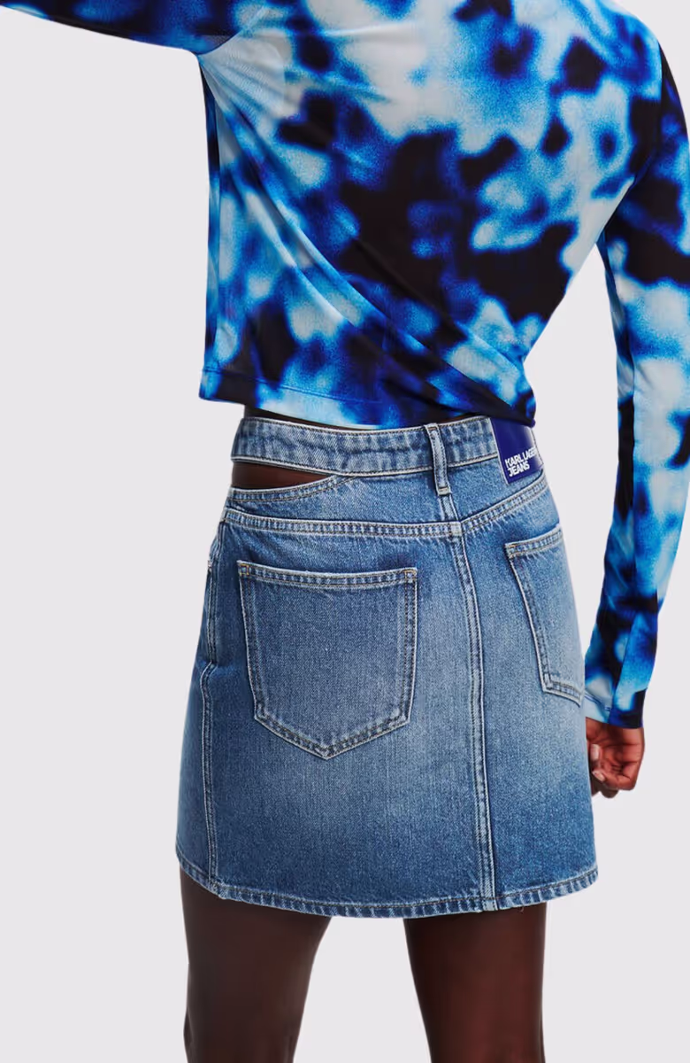 Klj Mini Split Wb Skirt Denim