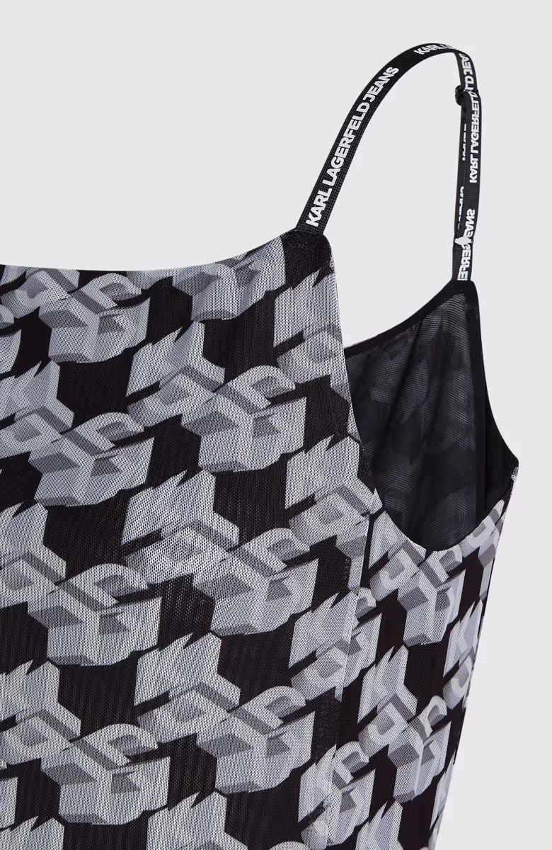 KLJ Slip Maxi Aop Mesh Dress