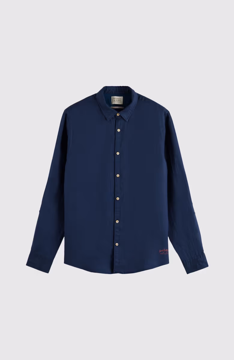 linen shirt with sleeve roll-up