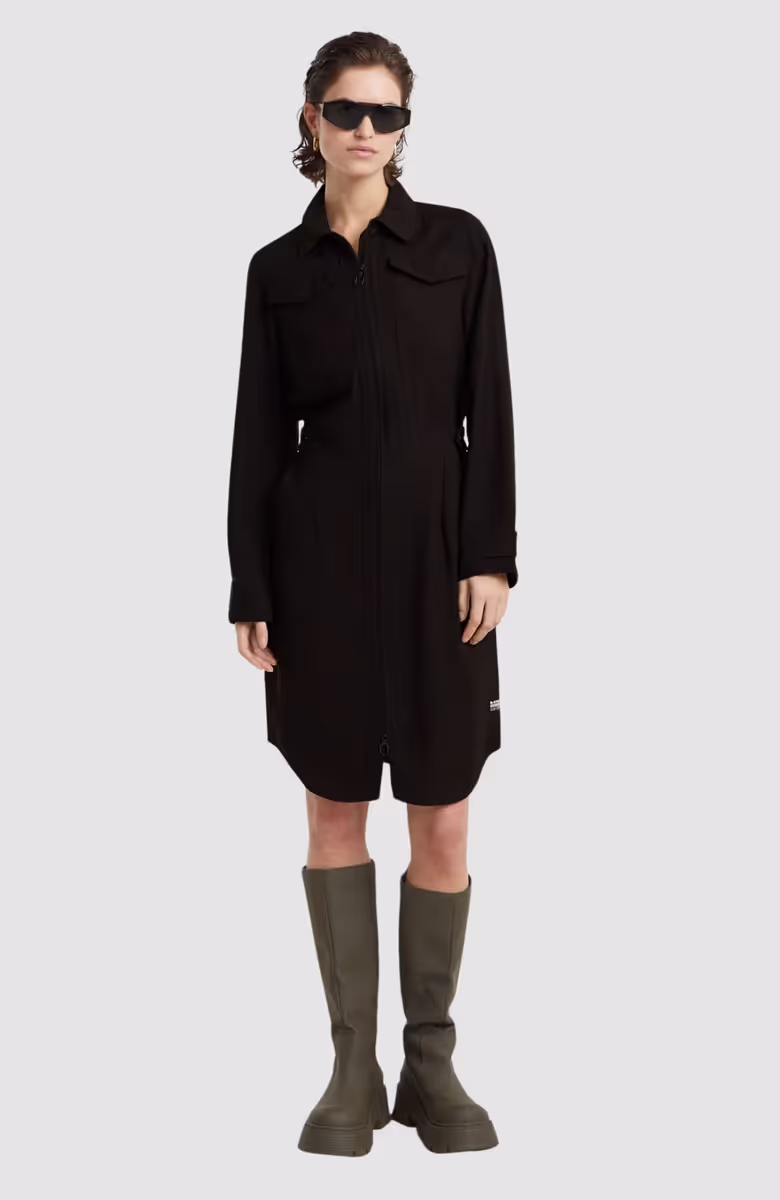 Military Shirt Dress l\s wmn