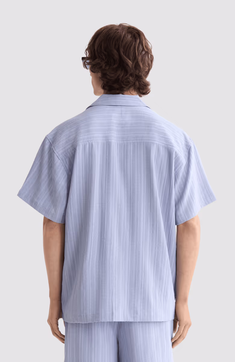 Tonal-Striped Short-Sleeved Shirt
