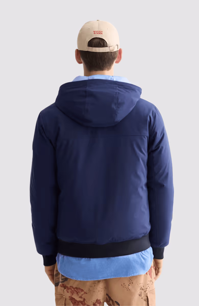 Hooded softshell padded jacket