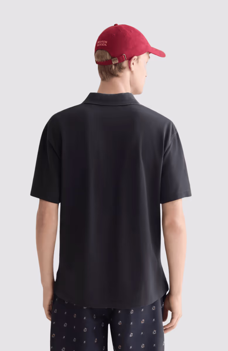 3 crosses pique relaxedfit garmentdyed polo