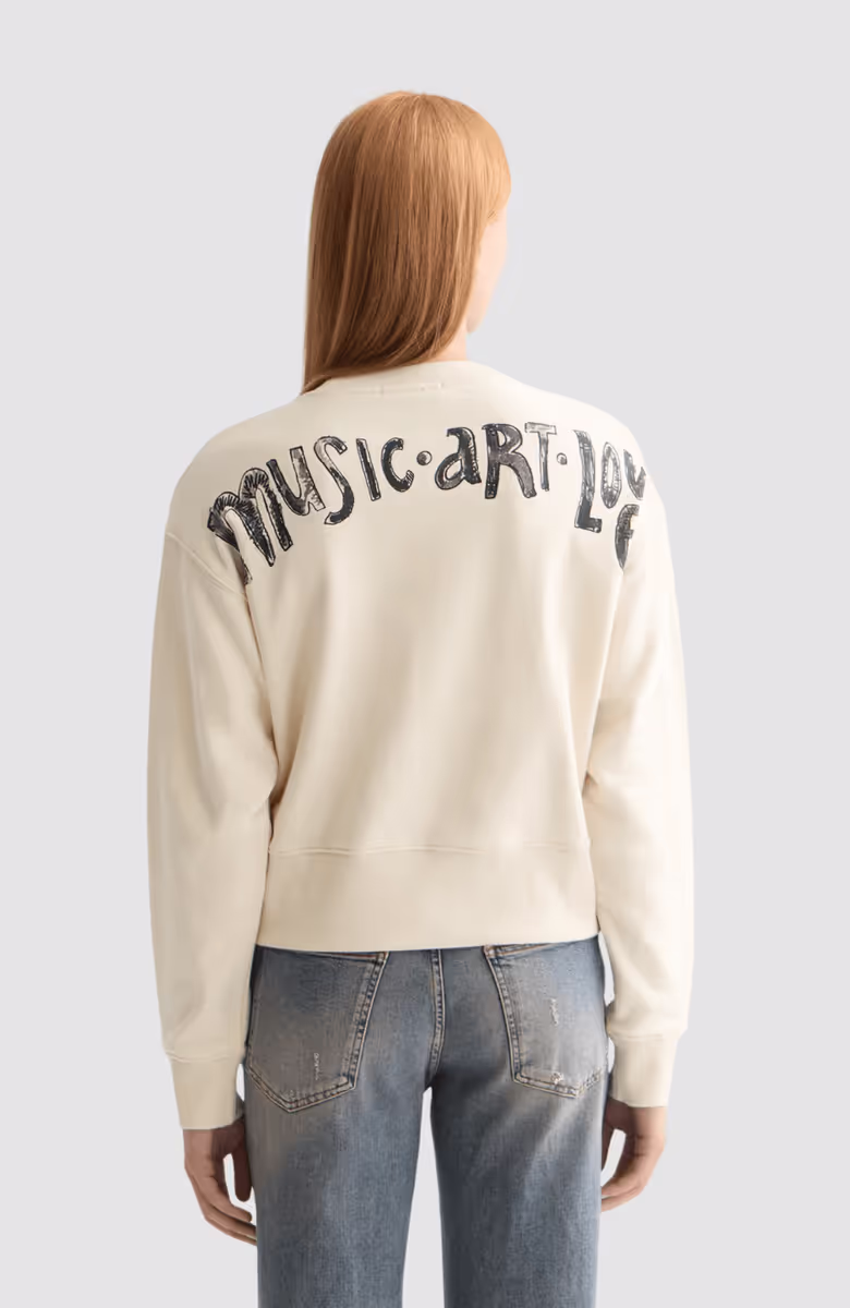 Washed artwork loose fit sweater