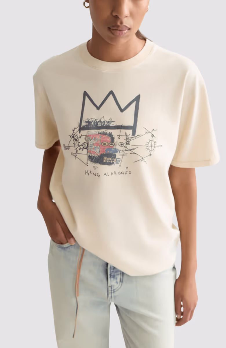Basquiat washed artwork T-shirt