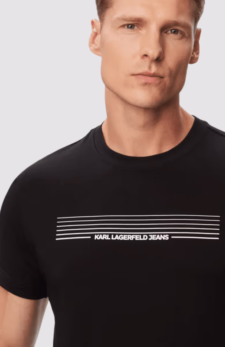 Klj Slim Stripes Logo Tee
