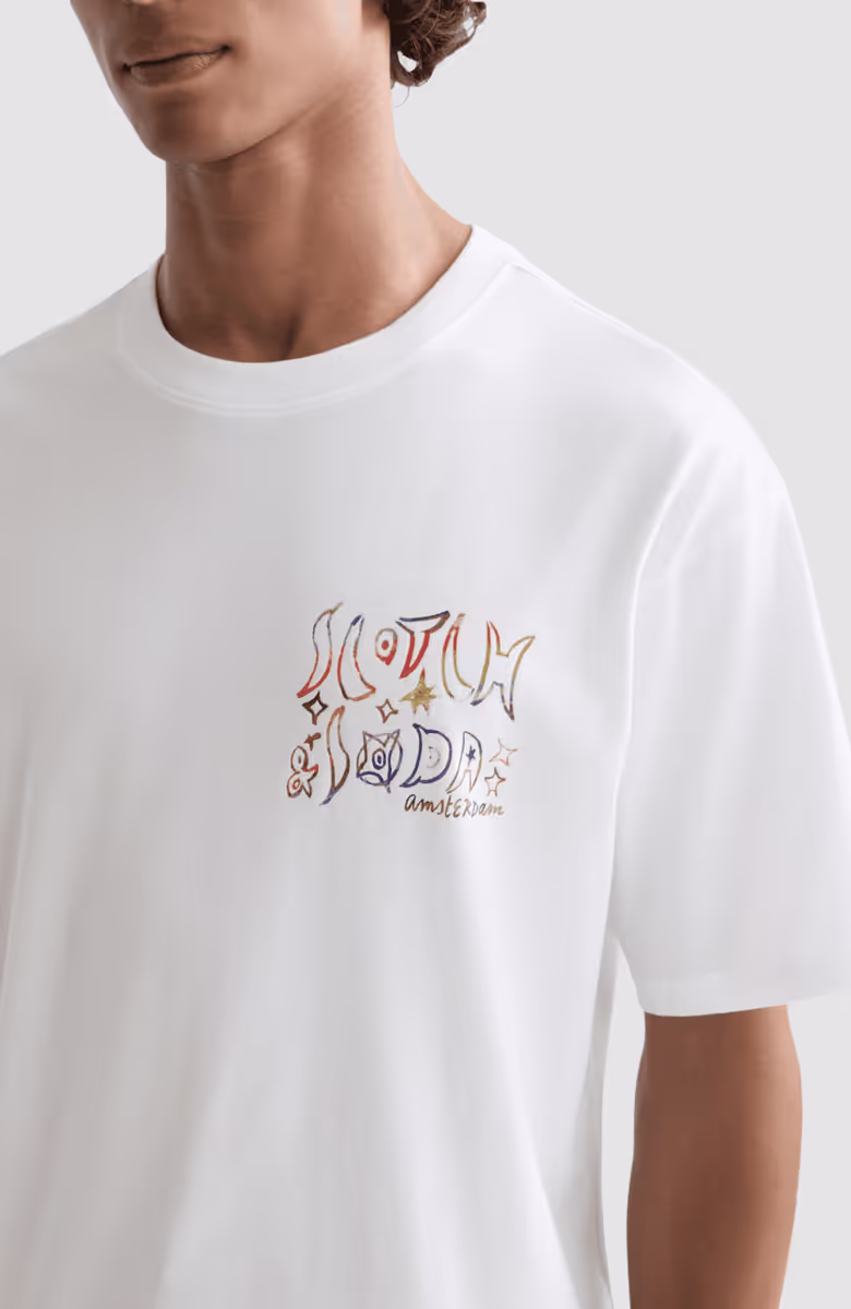 Front and back artwork relaxed-fit T-shirt