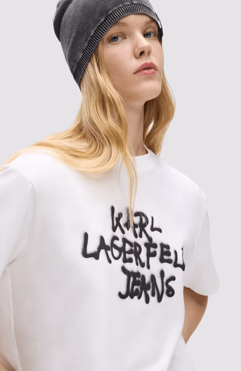 KLJ Reg Cropped Graffiti Tee