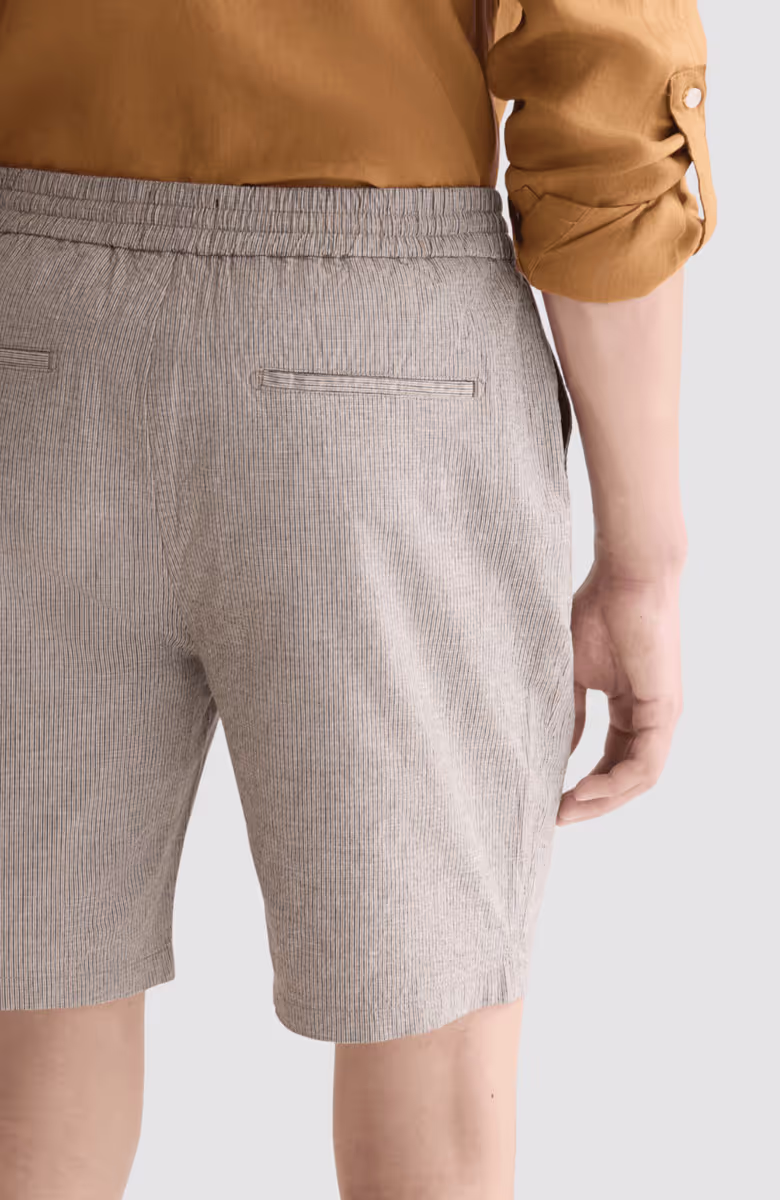 Fave cottonlinen yarndyed regularfit bermuda shorts