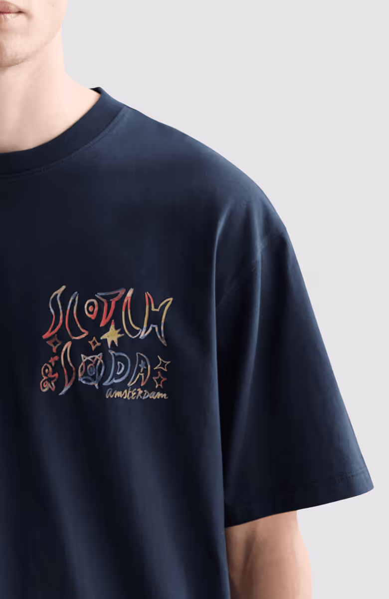 Front and back artwork relaxed-fit T-shirt