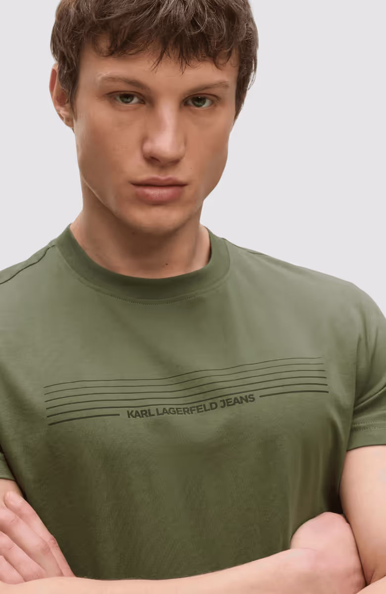 Klj Slim Stripes Logo Tee