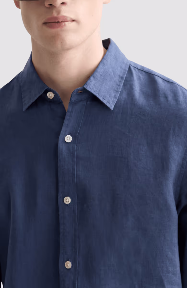 Seasonal core linen regular-fit shirt