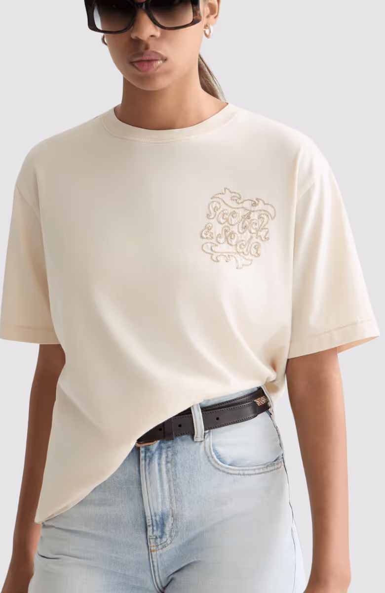 Washed artwork loose-fit T-shirt