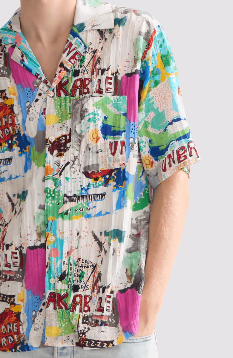 Basquiat printed relaxedfit shortsleeved shirt