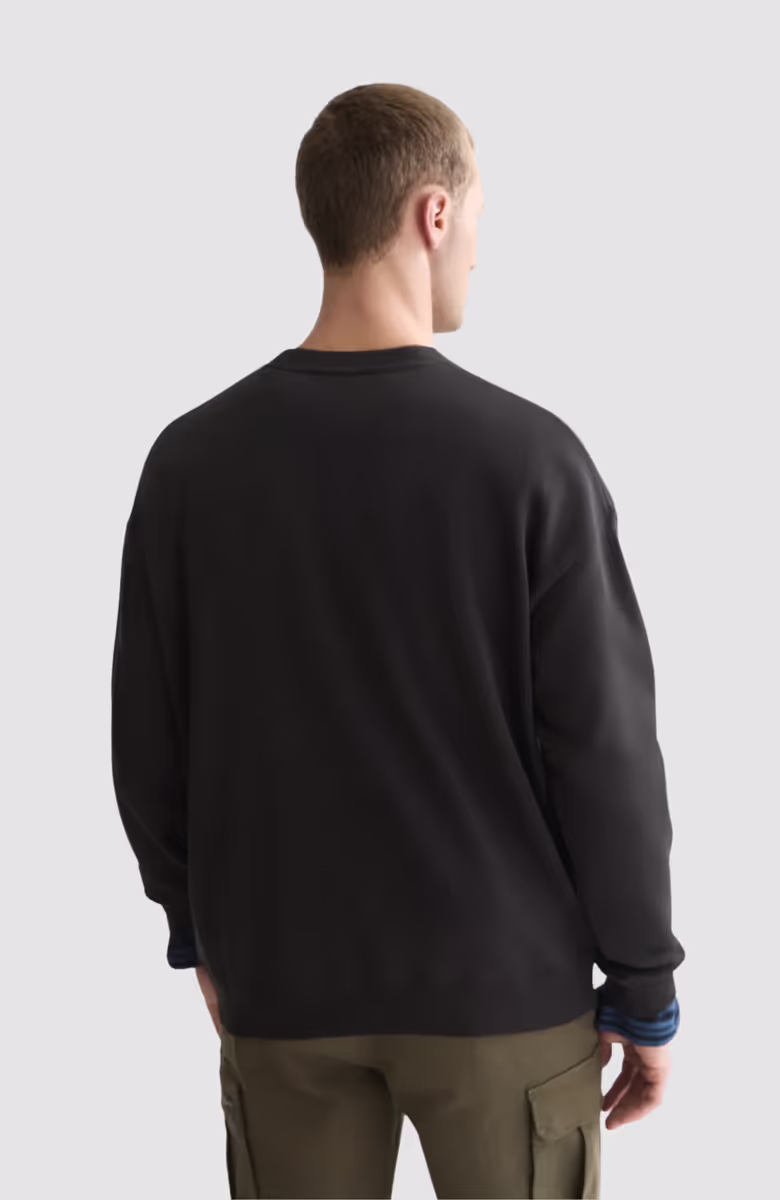 Placed embroidered artwork loose-fit sweatshirt