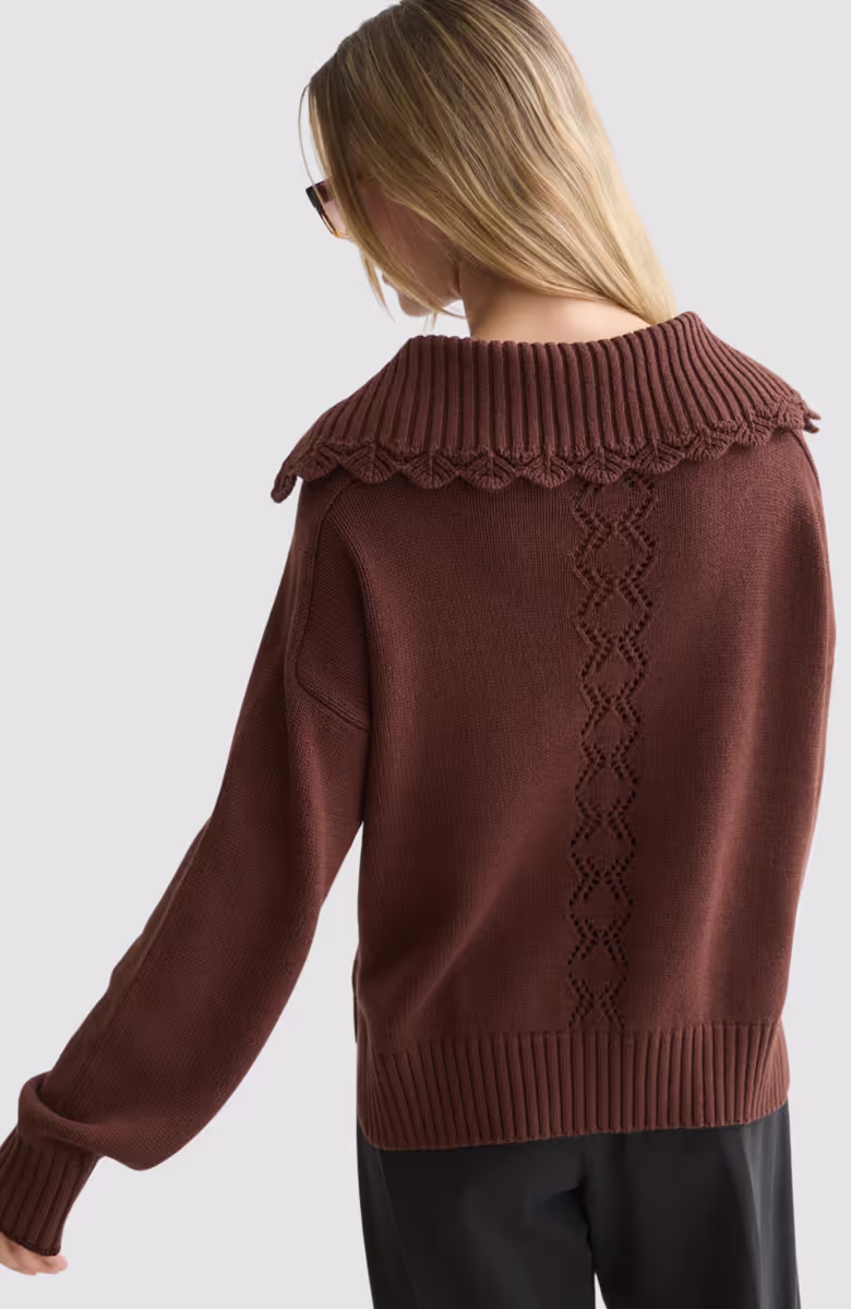 Button detail boxy-fit pullover