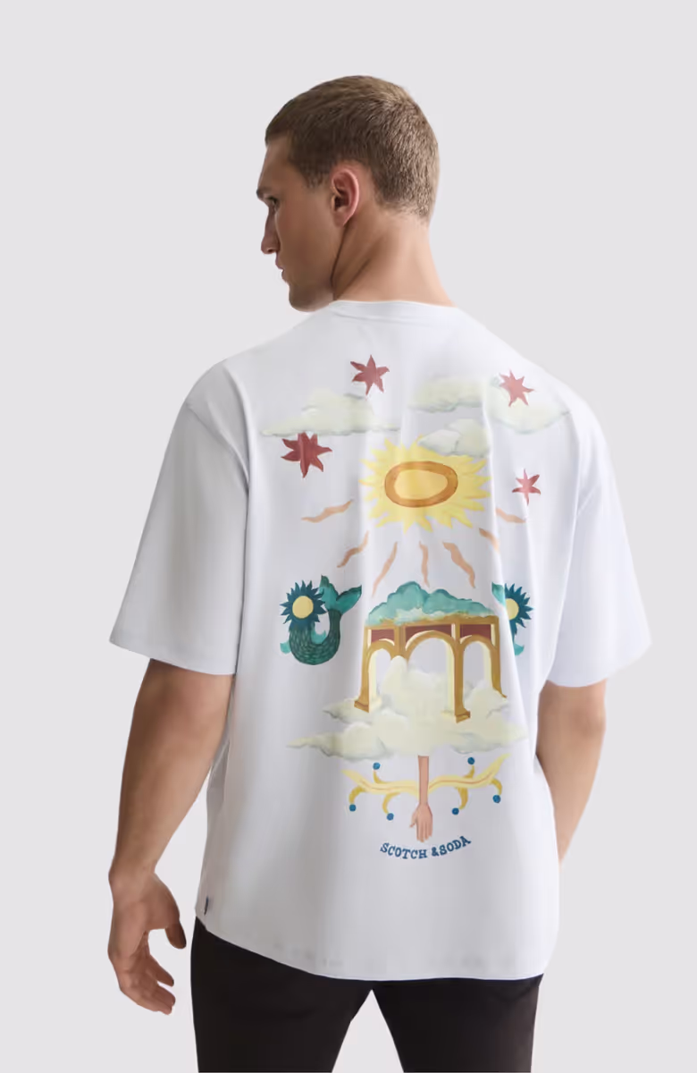 Front and back artwork loose-fit T-shirt