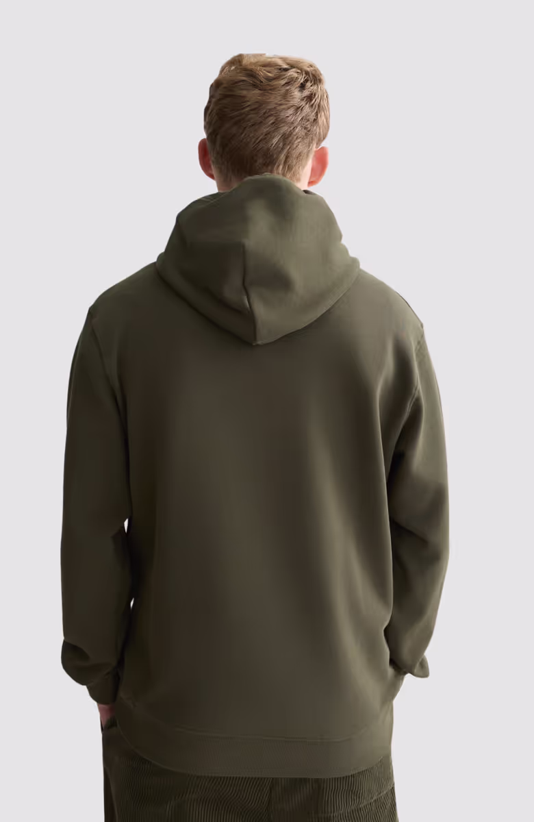 Logo badge regular-fit hoodie