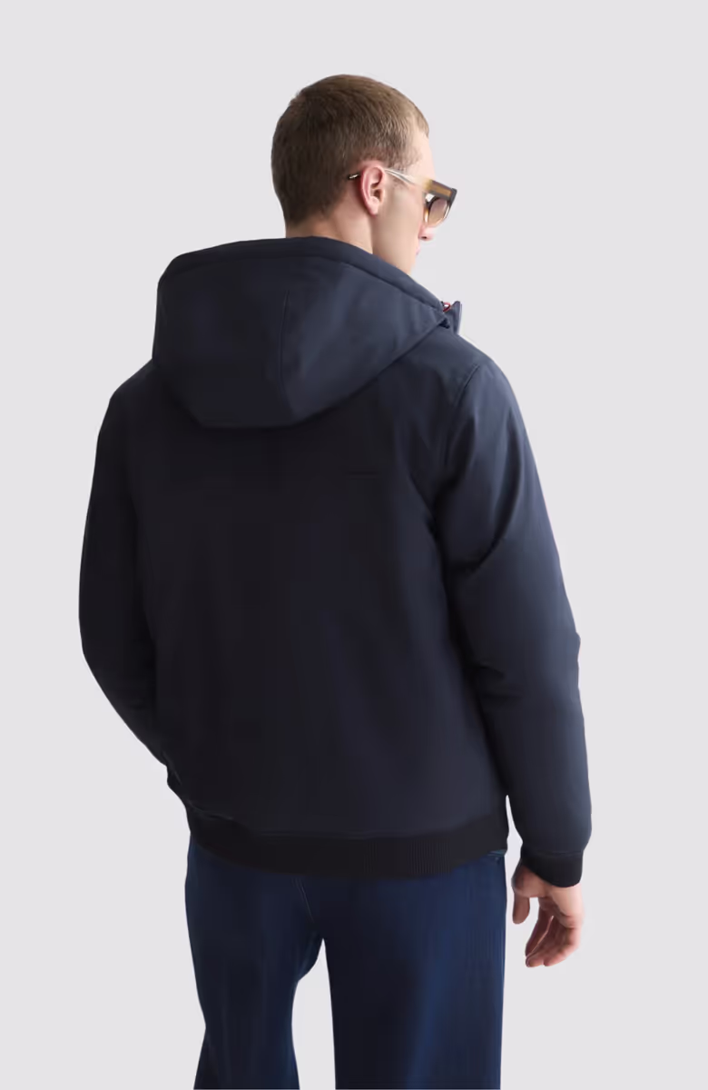 Hooded softshell padded jacket