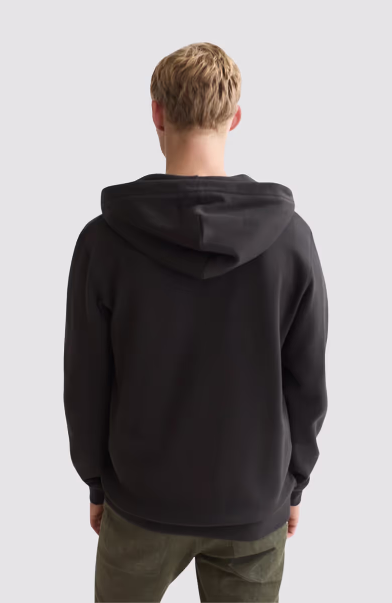 Logo badge regular-fit zip-through hoodie