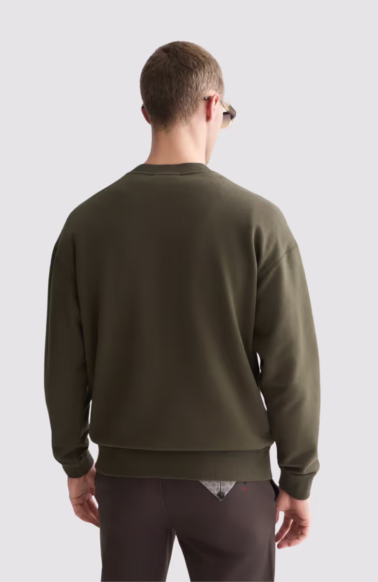 Front embroidered artwork relaxed-fit sweatshirt