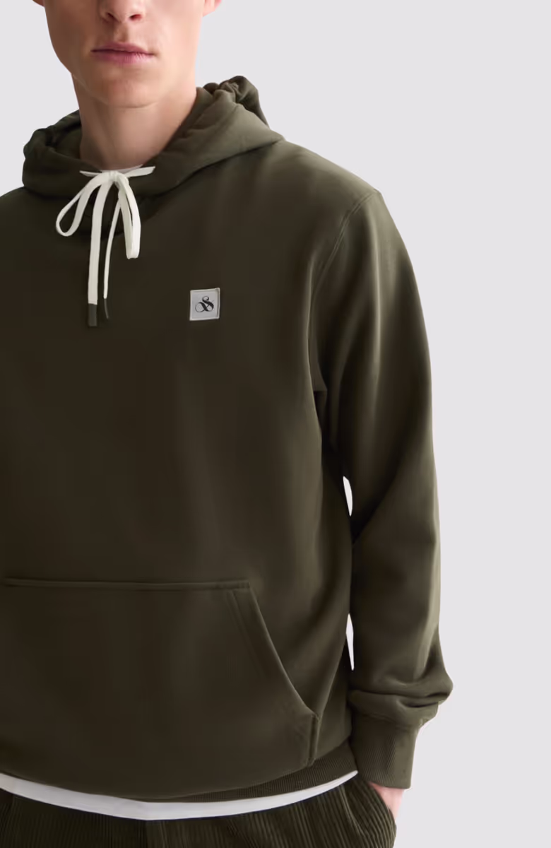 Logo badge regular-fit hoodie