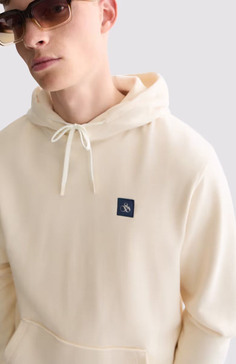 Logo badge regular-fit hoodie