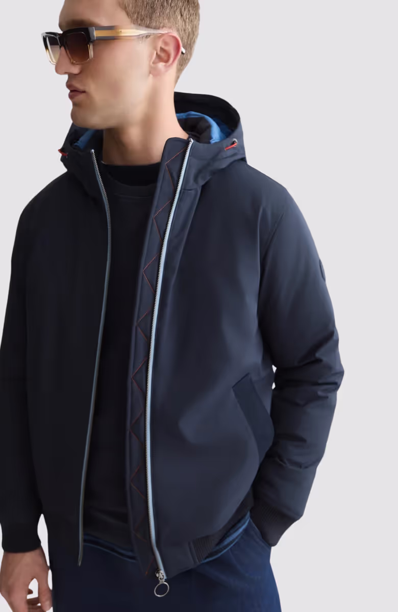 Hooded softshell padded jacket