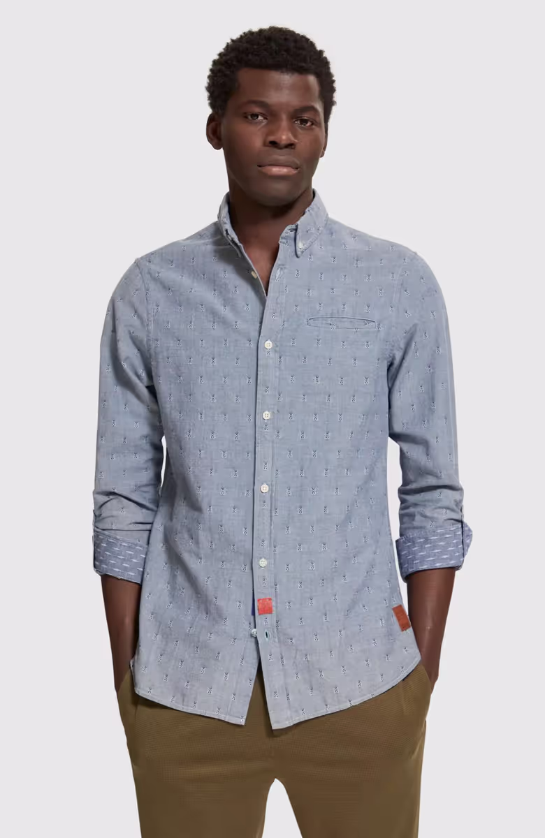 Smart Indigo Shirt With Sleeve Adjuster