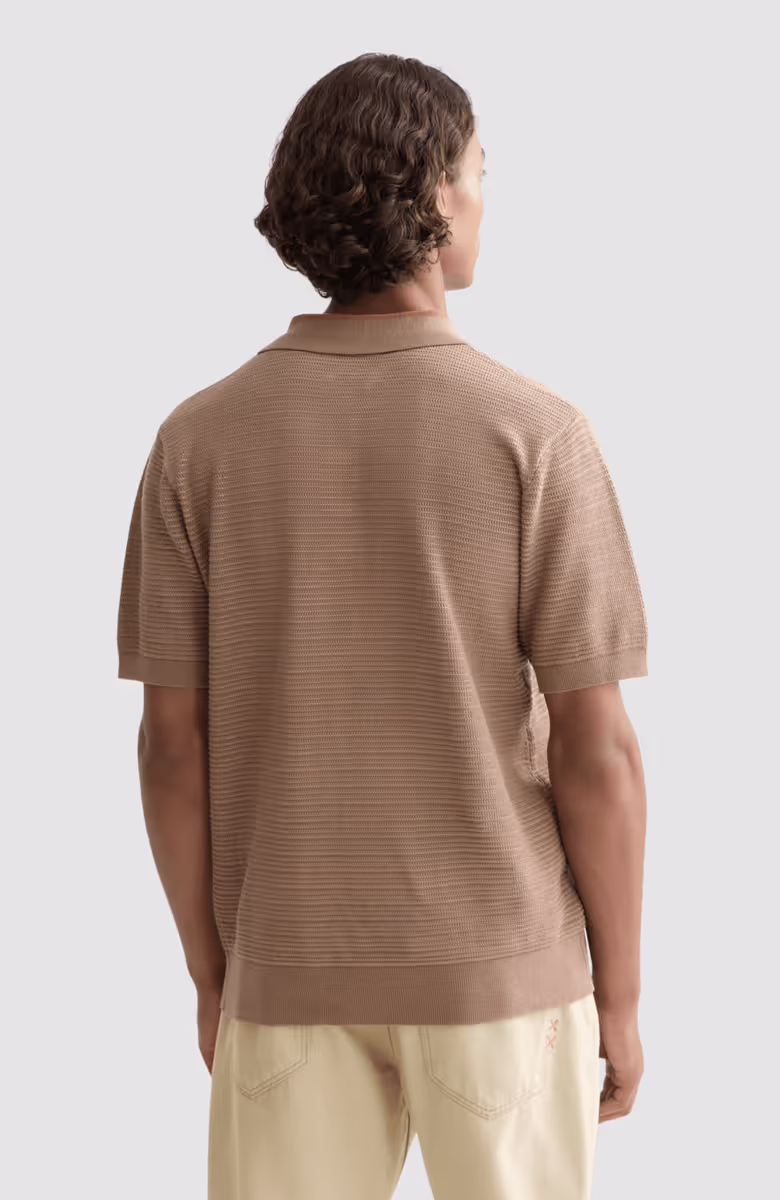 Structured knitted regular-fit polo