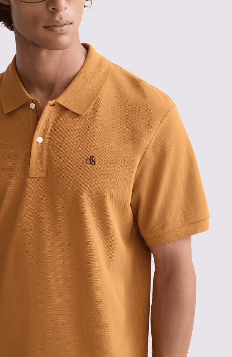 Seasonal core pique chest logo polo