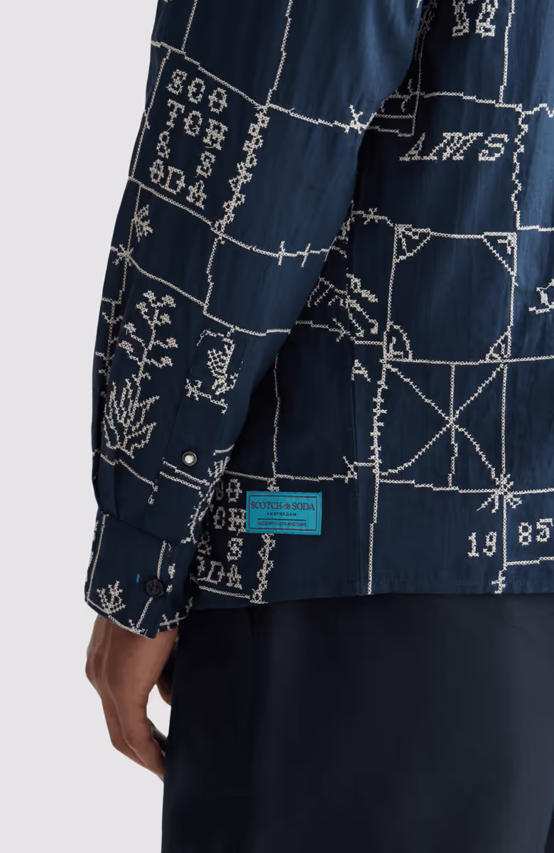 Allover embroidered shirt