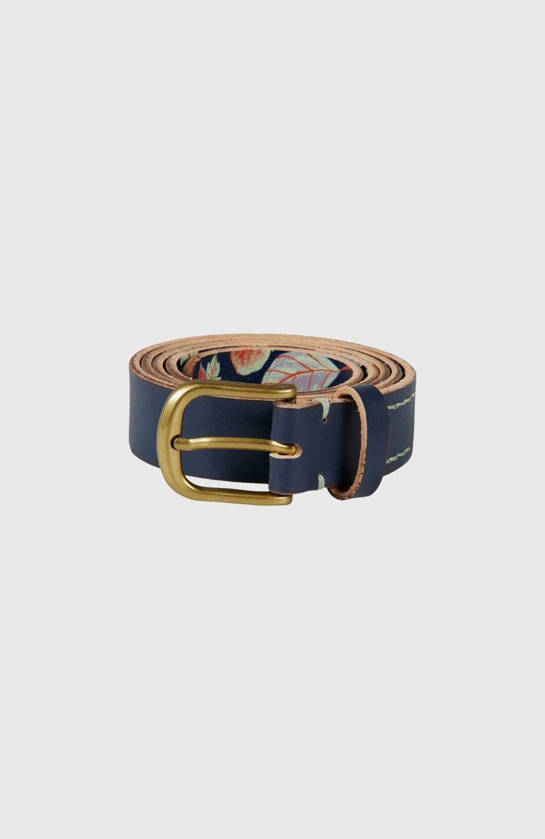 Leather belt with printed backside