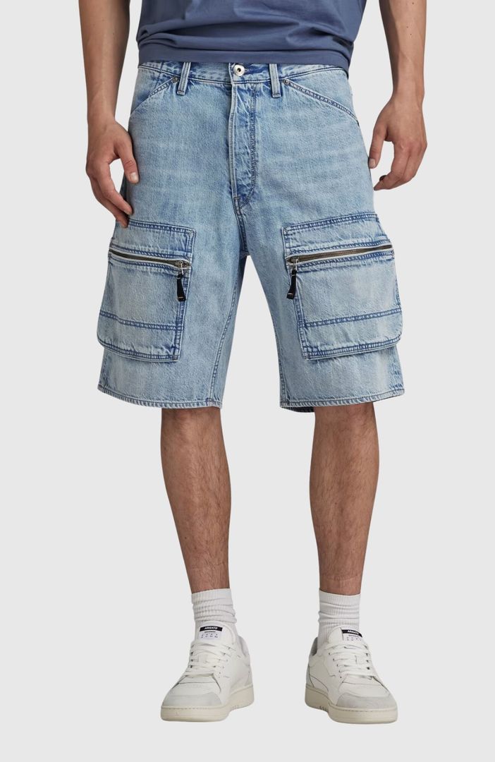 Denim Cargo Loose Short