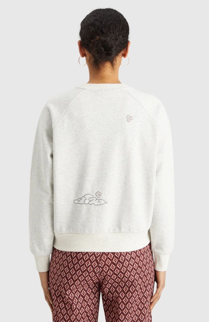 Embroidered raglan relaxed fit sweatshirt