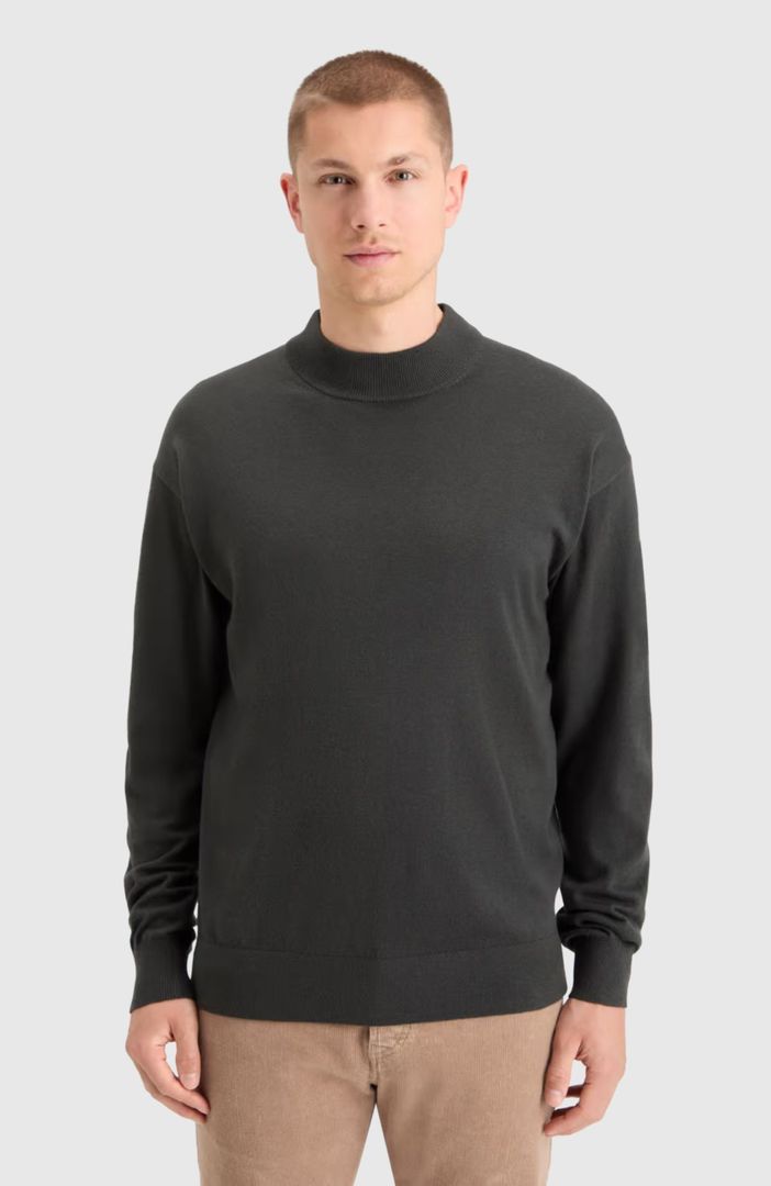 Essential Dropped Shoulder Mock Neck Sweater