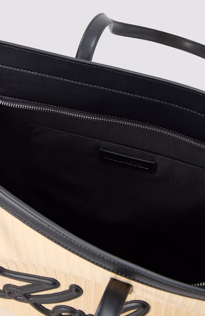 K/Signature Raffia Md Tote