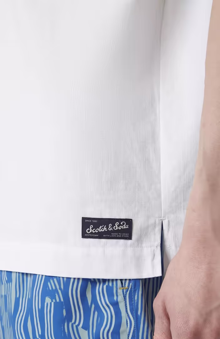 Short-Sleeved Relaxed-Fit Linen Blend Shirt