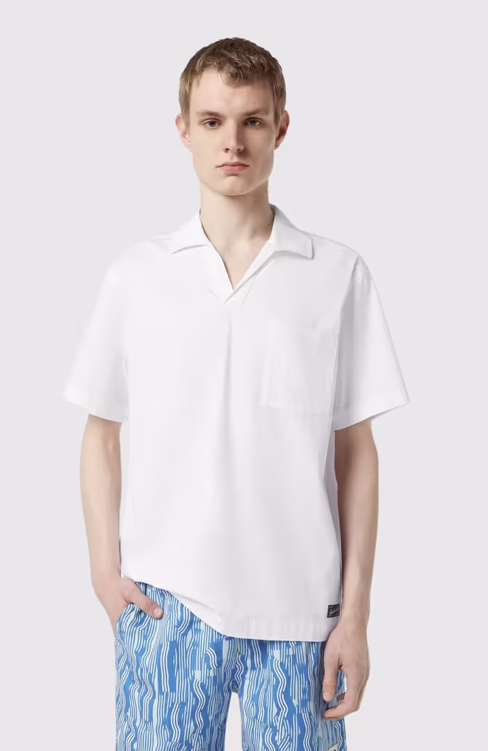 Short-Sleeved Relaxed-Fit Linen Blend Shirt