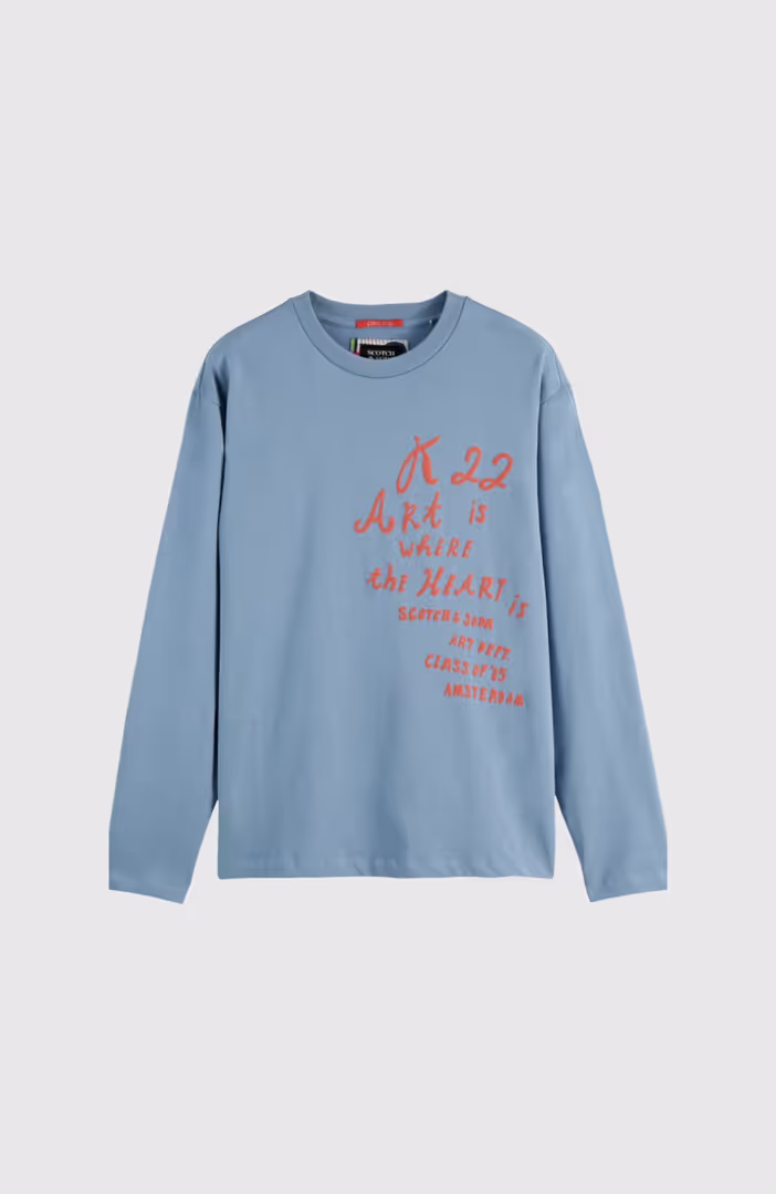 Relaxed-Fit Long-Sleeved Artwork T-Shirt