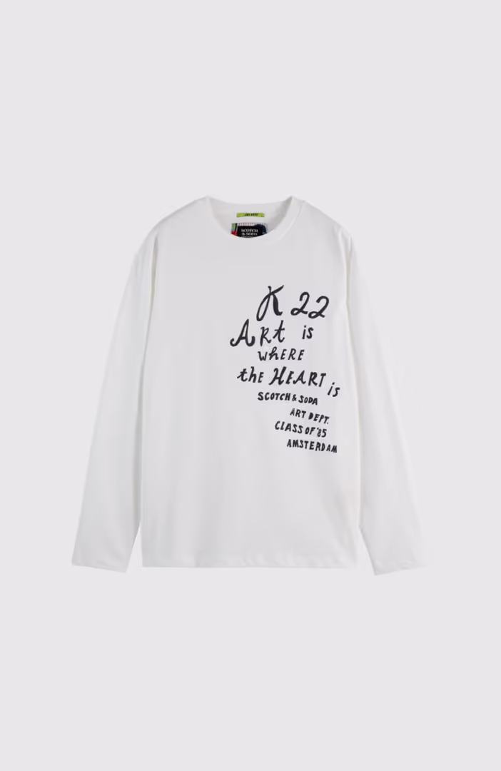 Relaxed-Fit Long-Sleeved Artwork T-Shirt
