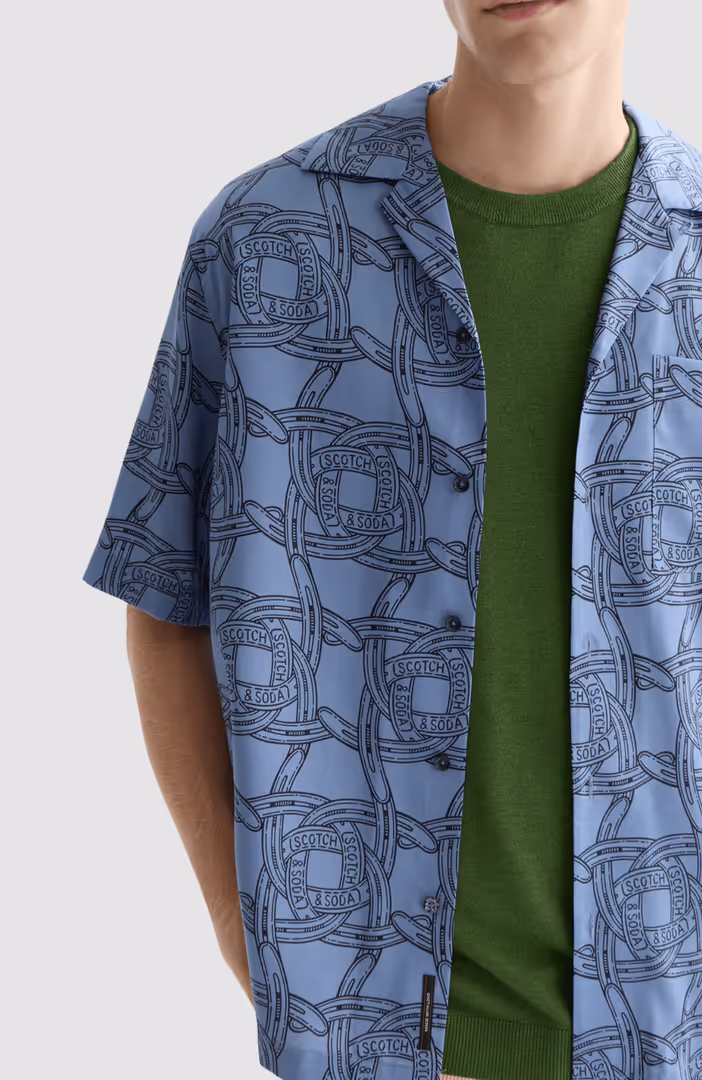 Printed tencel relaxedfit shortsleeved shirt