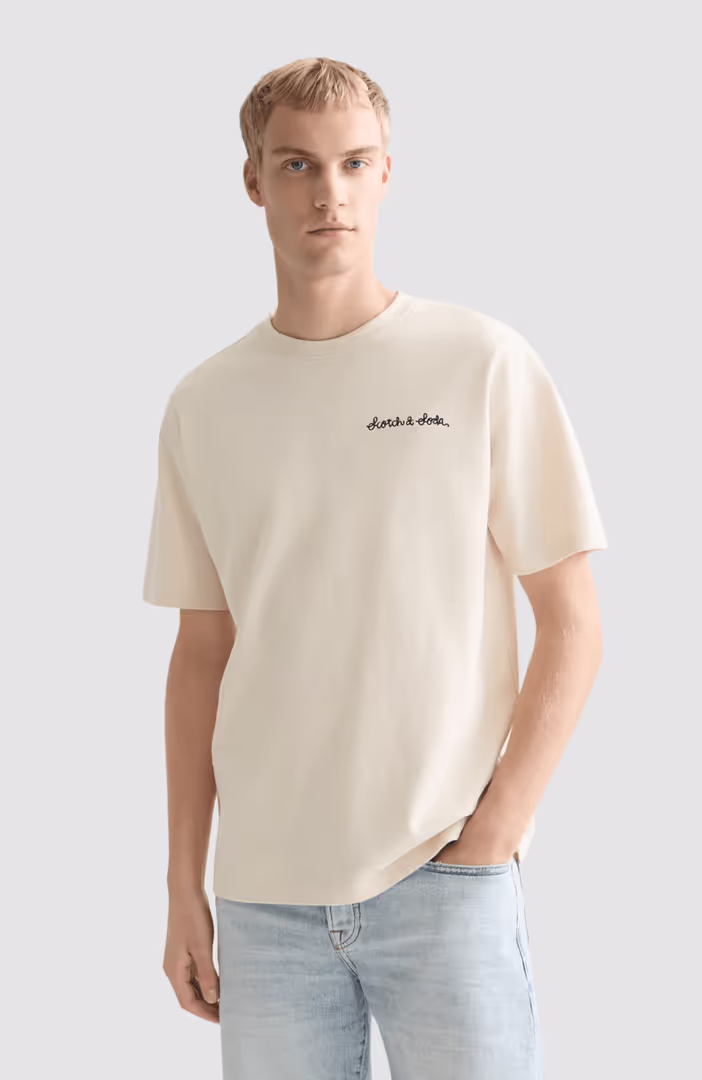 Slubyarn chest pocket artwork relaxedfit T-shirt