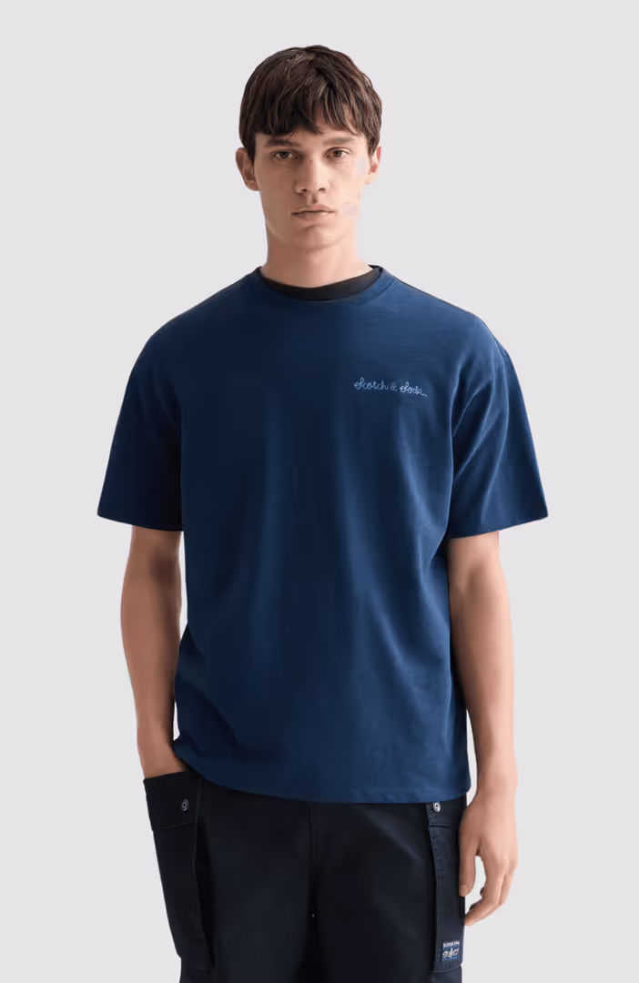 Slubyarn chest pocket artwork relaxedfit T-shirt