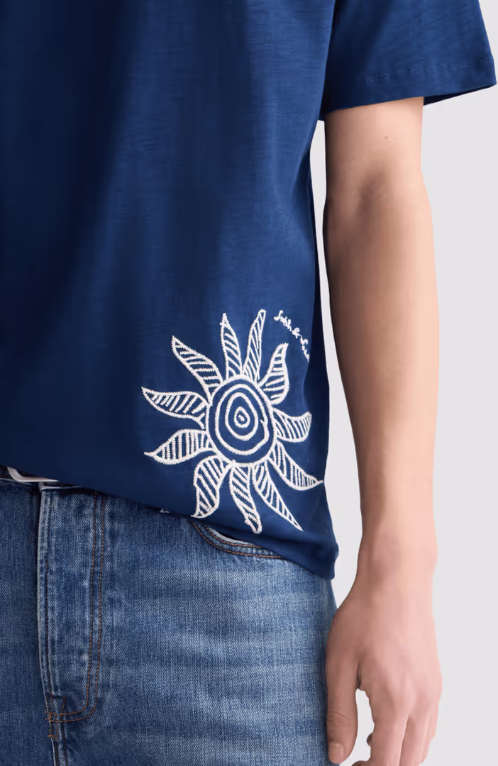 Embroidered multi artwork relaxedfit T-shirt